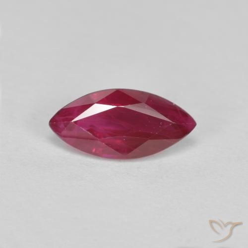 0.94ct طبيعي أحمر متوسط ياقوت, ماركيز, VS-SI