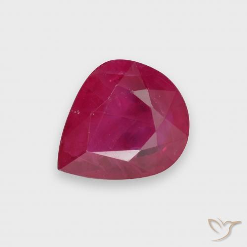 1.73ct طبيعي أحمر متوسط ياقوت, شكل الكمثرى, VS-SI