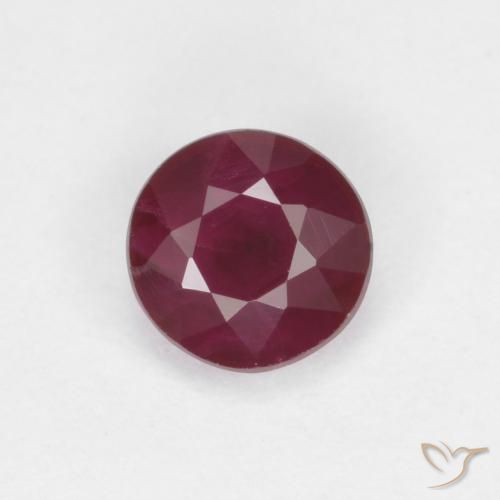 0.33ct طبيعي أحمر غامق ياقوت, دائري, SI