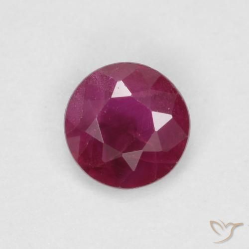 0.30ct طبيعي أحمر غامق ياقوت, دائري, SI