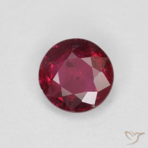 0.29ct طبيعي أحمر غامق ياقوت, دائري, SI