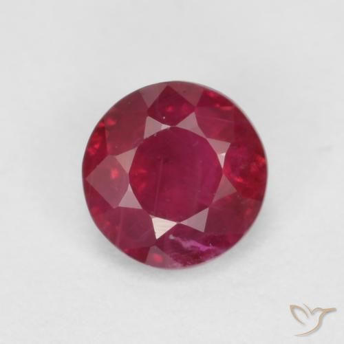 0.41ct طبيعي احمر غامق ياقوت, دائري, SI
