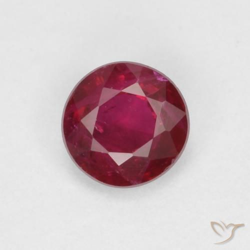 0.34ct طبيعي أحمر غامق ياقوت, دائري, SI