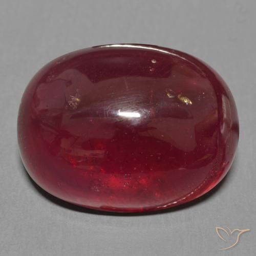 18.63ct طبيعي احمر غامق ياقوت, بيضوي, نصف شفاف