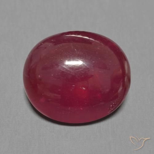 8.39ct طبيعي أحمر غامق ياقوت, بيضوي, نصف شفاف