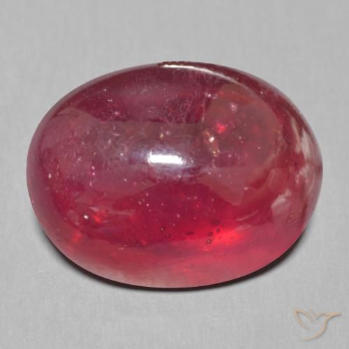 14.77ct طبيعي أحمر النبيذ ياقوت, بيضوي, نصف شفاف