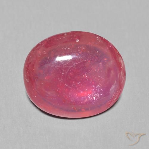 6.72ct طبيعي أحمر غامق ياقوت, بيضوي, نصف شفاف