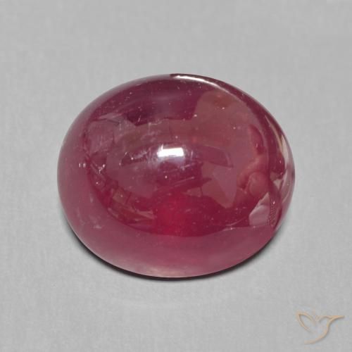 9.18ct طبيعي أحمر غامق ياقوت, بيضوي, نصف شفاف