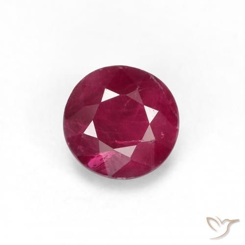0.34ct طبيعي أحمر متوسط ياقوت, دائري, قليلا جدا