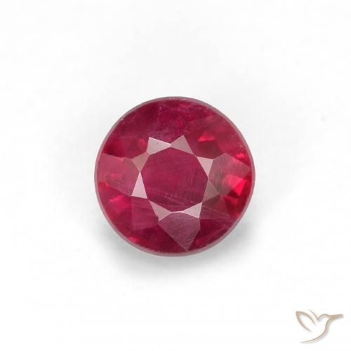 0.29ct طبيعي أحمر غامق ياقوت, دائري, قليلا جدا