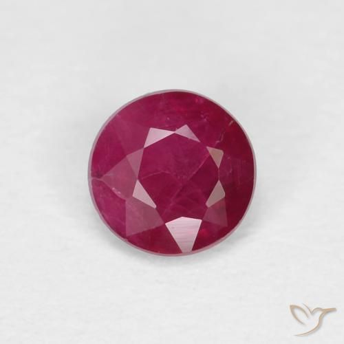 0.28ct طبيعي أحمر نبيذى غامق ياقوت, دائري, VS-SI
