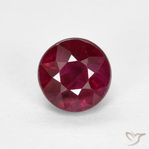 0.41ct طبيعي أحمر غامق ياقوت, دائري, VS-SI