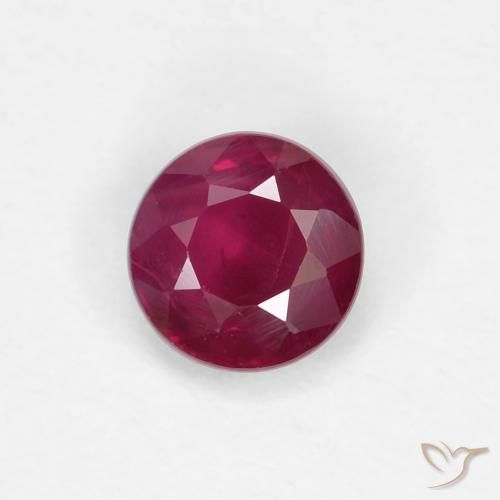 0.29ct طبيعي أحمر غامق ياقوت, دائري, VS-SI