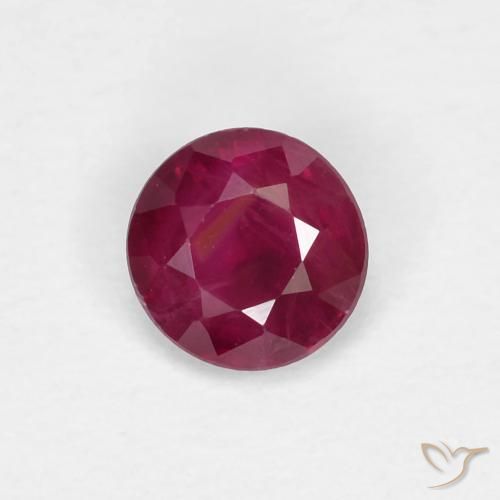 0.26ct طبيعي أحمر نبيذى غامق ياقوت, دائري, VS-SI