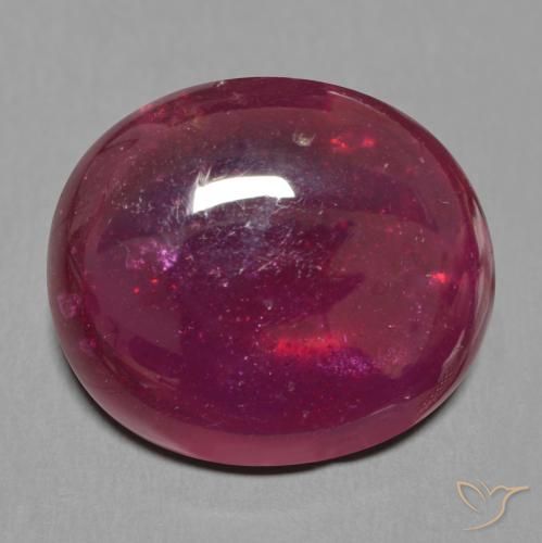 21.81ct طبيعي أحمر غامق ياقوت, بيضوي, نصف شفاف