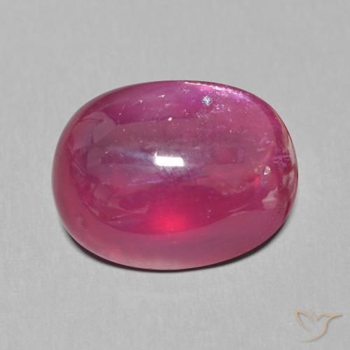12.66ct طبيعي أحمر وردى ياقوت, بيضوي, نصف شفاف