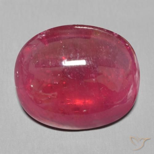 15.39ct طبيعي أحمر غامق ياقوت, بيضوي, نصف شفاف