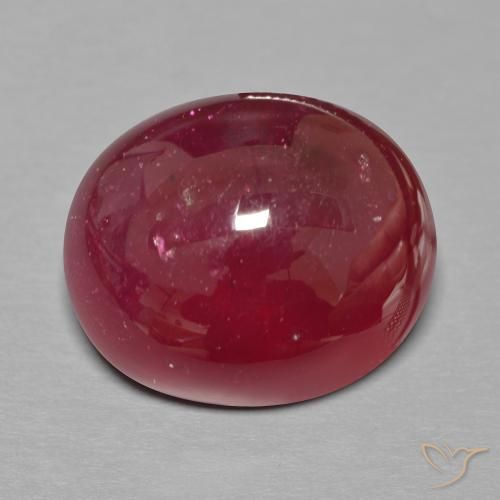 20.43ct طبيعي أحمر غامق ياقوت, بيضوي, نصف شفاف