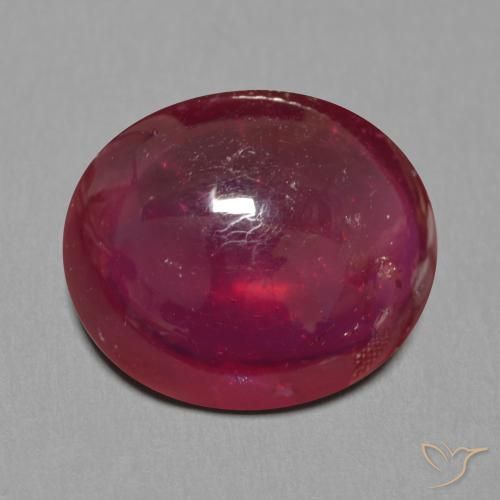 15.20ct طبيعي احمر غامق ياقوت, بيضوي, نصف شفاف