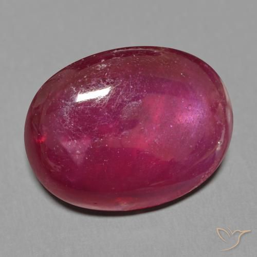 17.40ct طبيعي أحمر نبيذى غامق ياقوت, بيضوي, نصف شفاف
