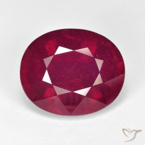 15.51ct طبيعي أحمر غامق ياقوت, بيضوي, VVS-VS