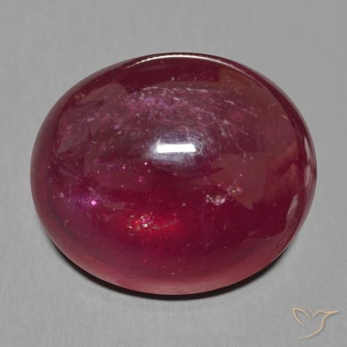 25.31ct طبيعي أحمر غامق ياقوت, بيضوي, نصف شفاف