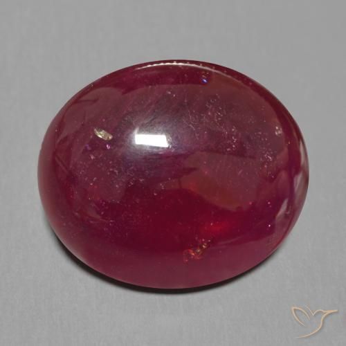 19.19ct طبيعي أحمر نبيذى غامق ياقوت, بيضوي, نصف شفاف