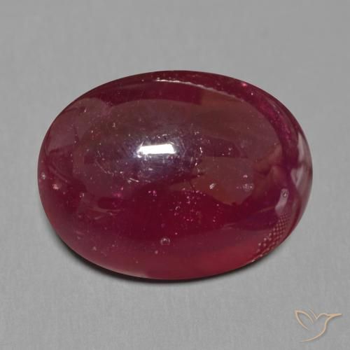 17.33ct طبيعي احمر غامق ياقوت, بيضوي, نصف شفاف