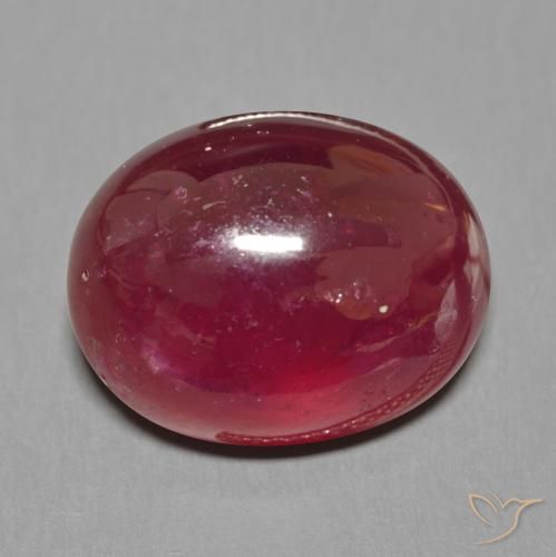 22.73ct طبيعي أحمر غامق ياقوت, بيضوي, نصف شفاف