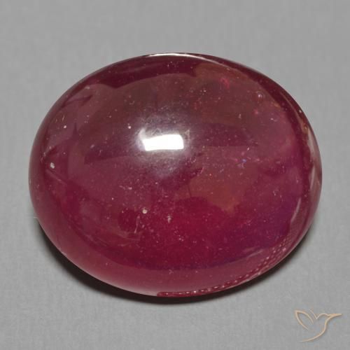 15.91ct طبيعي أحمر غامق ياقوت, بيضوي, نصف شفاف