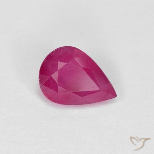 0.96ct طبيعي اوردي امحمر ياقوت, شكل الكمثرى, قليلا جدا