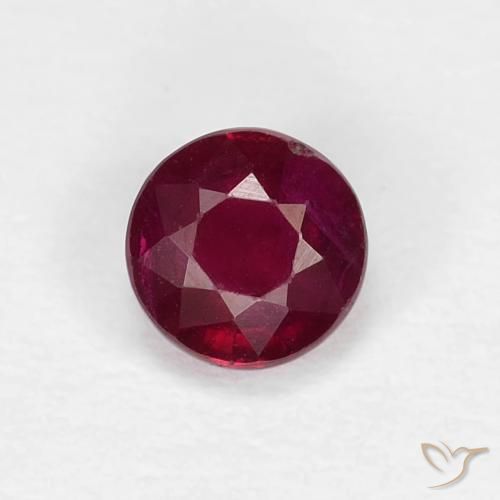 0.44ct طبيعي أحمر النبيذ ياقوت, دائري, قليلا جدا