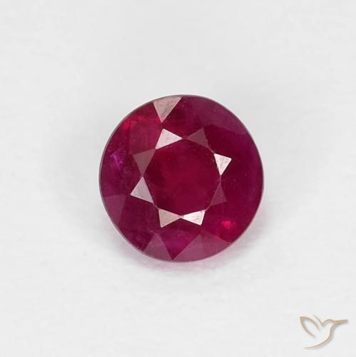 0.36ct طبيعي أحمر غامق ياقوت, دائري, SI