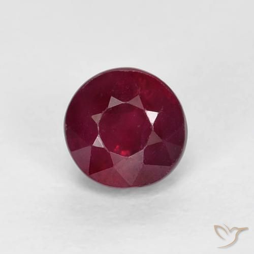 0.49ct طبيعي أحمر النبيذ ياقوت, دائري, VS-SI