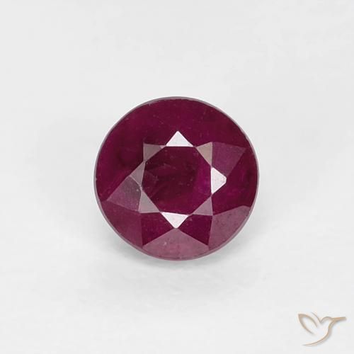 0.36ct طبيعي أحمر نبيذى غامق ياقوت, دائري, VS-SI
