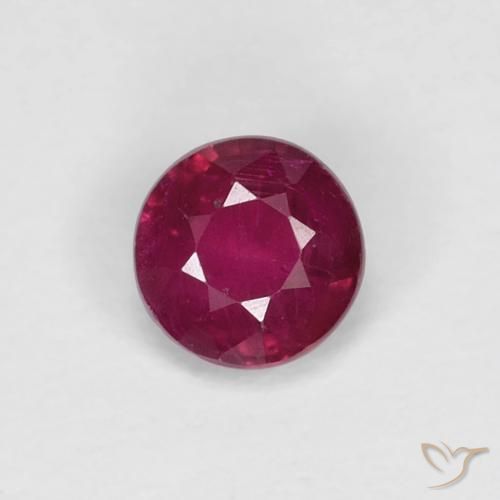 0.35ct طبيعي أحمر غامق ياقوت, دائري, VS-SI