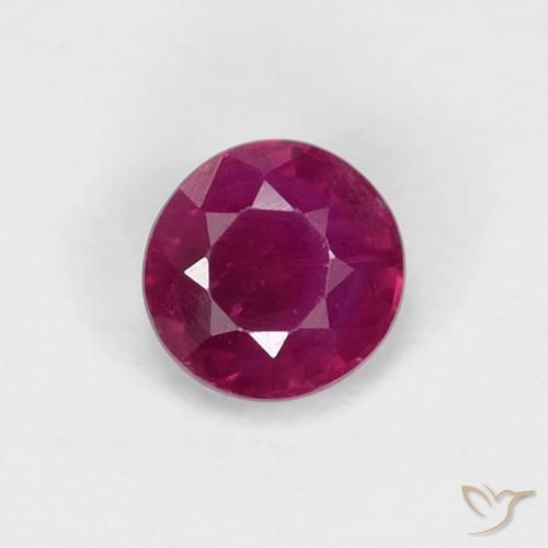 0.36ct طبيعي أحمر نبيذى غامق ياقوت, دائري, VS-SI