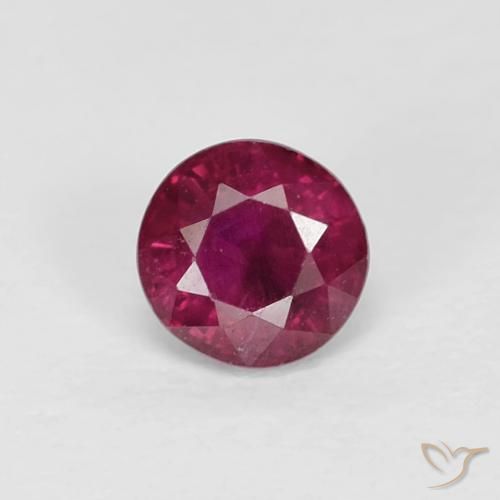 0.36ct طبيعي أحمر نبيذى غامق ياقوت, دائري, VS-SI