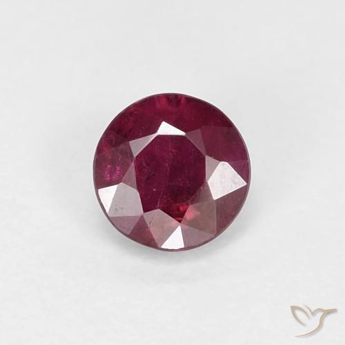 0.30ct طبيعي أحمر غامق ياقوت, دائري, VS-SI