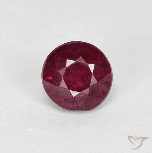 0.40ct طبيعي أحمر النبيذ ياقوت, دائري, VS-SI