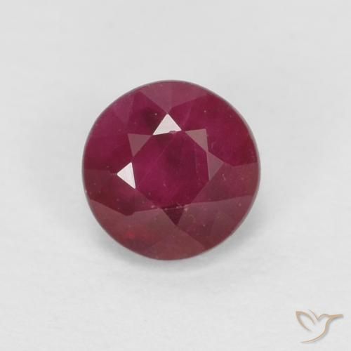 0.43ct طبيعي أحمر غامق ياقوت, دائري, SI