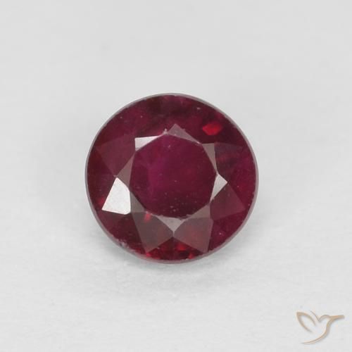 0.34ct طبيعي أحمر النبيذ ياقوت, دائري, قليلا جدا