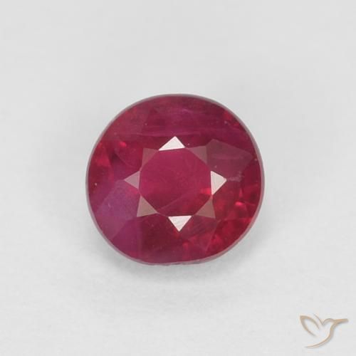 0.36ct طبيعي احمر غامق ياقوت, دائري, SI
