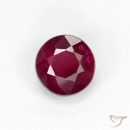 0.42ct طبيعي أحمر غامق ياقوت, دائري, VS-SI