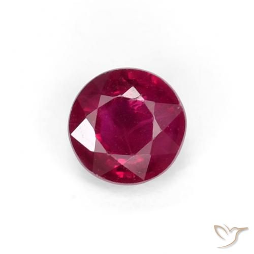 0.33ct طبيعي احمر غامق ياقوت, دائري, VS-SI