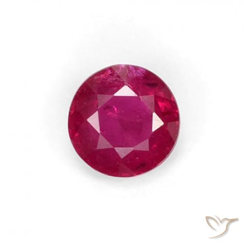 0.31ct طبيعي أحمر نبيذى غامق ياقوت, دائري, VS-SI