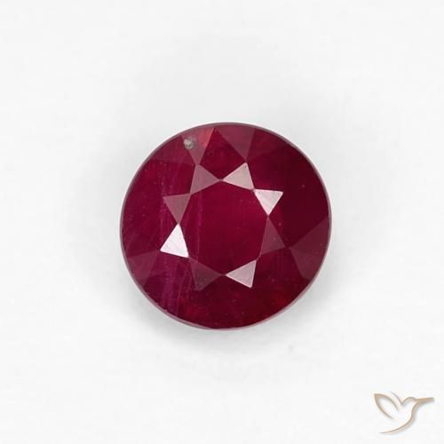 0.38ct طبيعي احمر غامق ياقوت, دائري, VS-SI