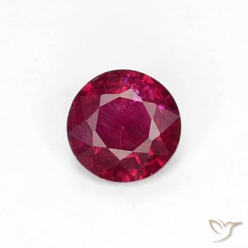 0.29ct طبيعي أحمر نبيذى غامق ياقوت, دائري, VS-SI