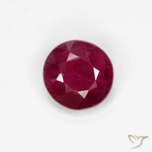 0.30ct طبيعي أحمر غامق ياقوت, دائري, VS-SI