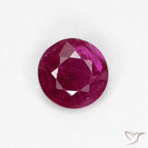0.31ct طبيعي أحمر نبيذى غامق ياقوت, دائري, VS-SI